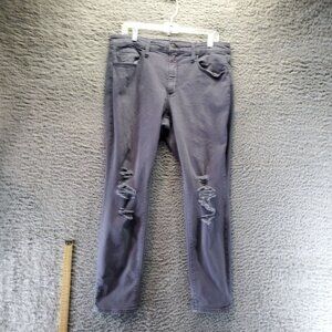 Universal Thread Jeans Womens 14 Gray High-Rise Skinny Distressed Cotton Blend